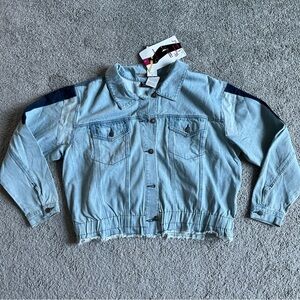 WOMEN WITH CONTROL DENIM PATCHWORK JACKET SIZE XL NEW